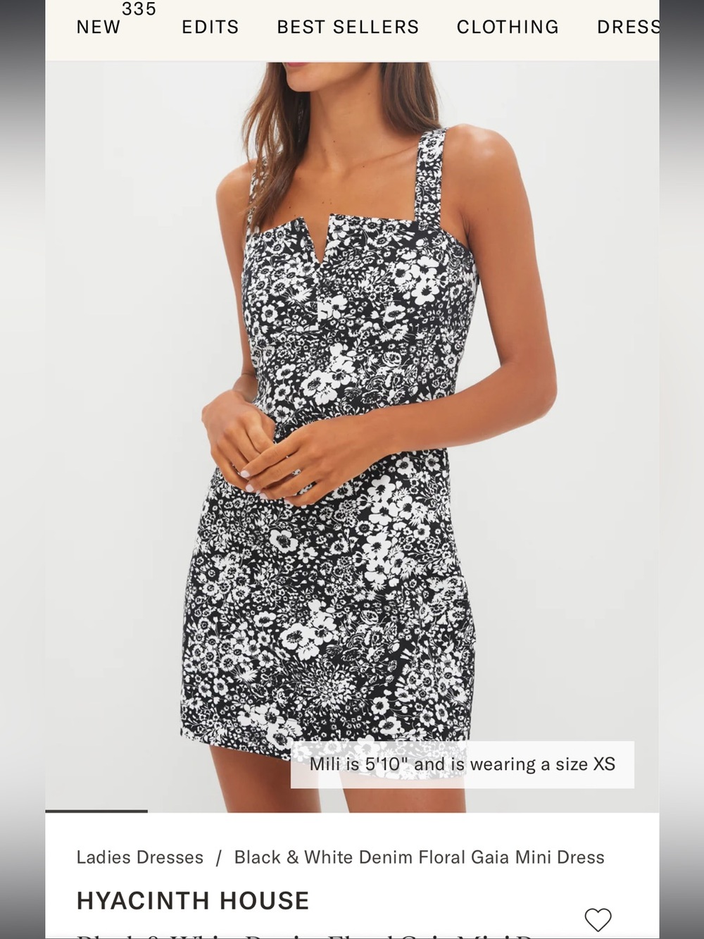 Hyacinth House Black & White Floral Mini Dress